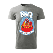 Póló BBQ party mintával - Szürke XXXL méretben ajándéktárgy