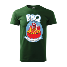  Póló BBQ party  mintával Zöld 2XL egyedi ajándék