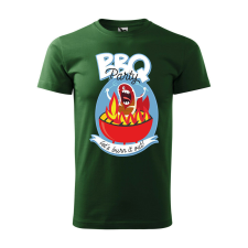 Póló BBQ party mintával - Zöld XXL méretben ajándéktárgy