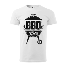 Póló BBQ time mintával - Fehér M méretben v1 ajándéktárgy