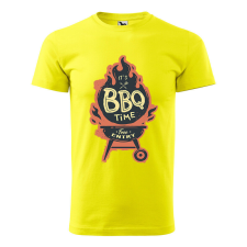  Póló BBQ time mintával - Sárga L méretben v2 ajándéktárgy
