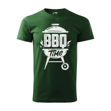 Póló BBQ time  mintával Zöld 3XL egyedi ajándék