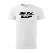  Póló Best dad in the galaxy  mintával Fehér 3XL egyedi ajándék