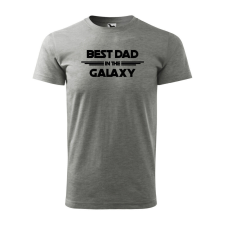 Póló Best dad in the galaxy mintával - Szürke L méretben ajándéktárgy