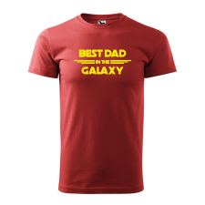 Póló Best dad in the galaxy mintával - Terrakotta M méretben ajándéktárgy