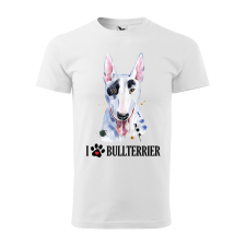  Póló Bullterrier  mintával Fehér 4XL egyedi ajándék