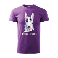 Póló Bullterrier mintával - Lila L méretben v2 ajándéktárgy