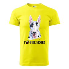  Póló Bullterrier  mintával Sárga 4XL egyedi ajándék