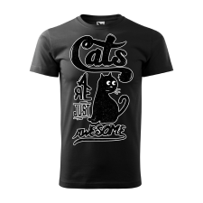  Póló Cats  mintával Fekete XL egyedi ajándék