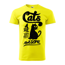 Póló Cats mintával - Sárga XL méretben ajándéktárgy