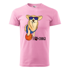 Póló Corgi mintával - Rózsaszín XXXL méretben v2 ajándéktárgy