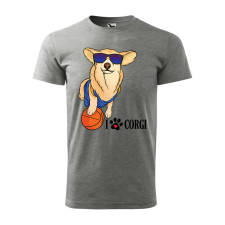 Póló Corgi mintával - Szürke L méretben v2 ajándéktárgy