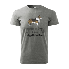 Póló Corgi mintával - Szürke M méretben v1 ajándéktárgy