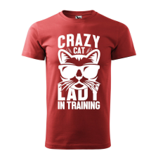 Póló Crazy cat mintával - Terrakotta S méretben ajándéktárgy