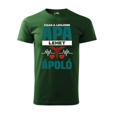 Póló Csak a legjobb apa lehet ápoló mintával - Zöld XXL méretben ajándéktárgy