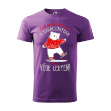 Póló Csak egy dolgot várok a karácsonyban V1 mintával - Lila XXL méretben ajándéktárgy