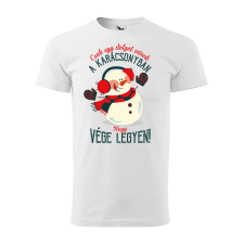  Póló Csak egy dolgot várok a karácsonyban V3  mintával Magenta L egyedi ajándék
