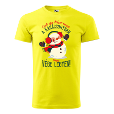  Póló Csak egy dolgot várok a karácsonyban V3  mintával Sárga XL egyedi ajándék