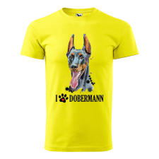 Póló Dobermann mintával - Sárga L méretben v2 ajándéktárgy