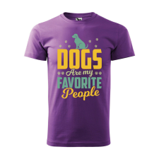 Póló Dogs are my favorite people mintával - Lila S méretben ajándéktárgy