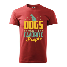 Póló Dogs are my favorite people mintával - Terrakotta XL méretben ajándéktárgy