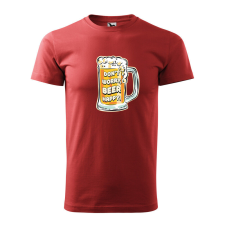 Póló Dont worry, beer happy mintával - Terrakotta S méretben ajándéktárgy