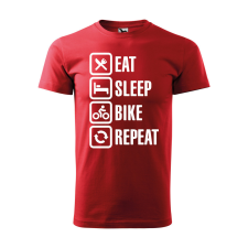  Póló Eat sleep bike repeat  mintával Piros L egyedi ajándék