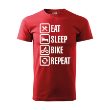 Póló Eat sleep bike repeat mintával - Piros XXXL méretben ajándéktárgy