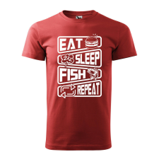  Póló Eat sleep fish repeat mintával - Terrakotta XL méretben ajándéktárgy