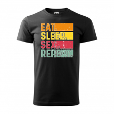 Póló Eat sleep sex repeat mintával - Fekete XXL méretben ajándéktárgy