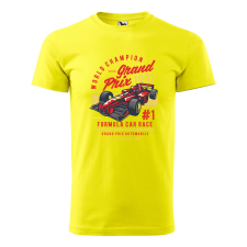  Póló Formula Car Race  mintával Sárga 4XL egyedi ajándék