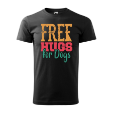 Póló Free hugs for dog mintával - Fekete XXXL méretben ajándéktárgy