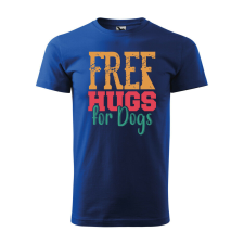 Póló Free hugs for dog mintával - Kék XXL méretben ajándéktárgy
