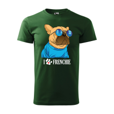  Póló Frenchie  mintával Zöld 2XL egyedi ajándék