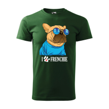 Póló Frenchie mintával - Zöld XXXL méretben ajándéktárgy
