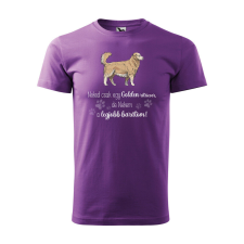 Póló Golden retriver mintával - Lila L méretben ajándéktárgy