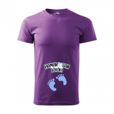  Póló Hamarosan jövök! Fiú mintával - Lila S méretben ajándéktárgy