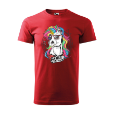  Póló Hipster unicorn  mintával Piros 2XL egyedi ajándék