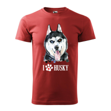 Póló Husky mintával - Terrakotta XL méretben v2 ajándéktárgy