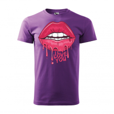  Póló I love you mintával - Lila S méretben v1068 ajándéktárgy