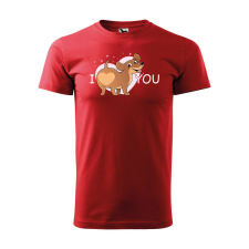 Póló I love you mintával - Piros S méretben v1 ajándéktárgy