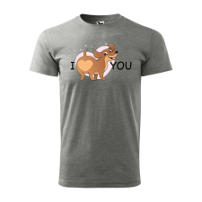 Póló I love you mintával - Szürke XL méretben v1 ajándéktárgy