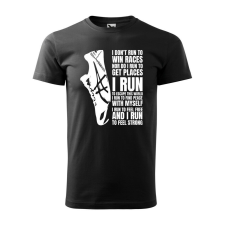 Póló I run mintával - Fekete XXXL méretben ajándéktárgy