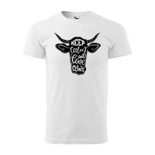  Póló Keep calm and love cows  mintával Magenta L egyedi ajándék