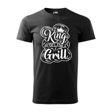 Póló King of the grill mintával - Fekete XXXL méretben ajándéktárgy