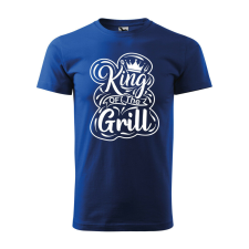 Póló King of the grill mintával - Kék M méretben ajándéktárgy