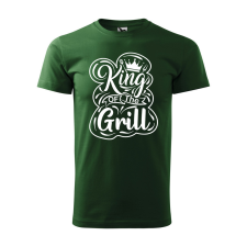  Póló King of the grill  mintával Zöld XL egyedi ajándék