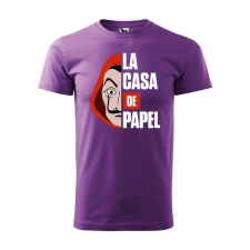  Póló La casa de papel mintával - Lila XL méretben ajándéktárgy