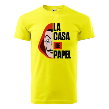 Póló La casa de papel mintával - Sárga XL méretben ajándéktárgy