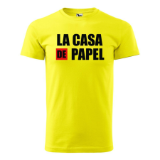 Póló La casa de papel V2 mintával - Sárga L méretben ajándéktárgy